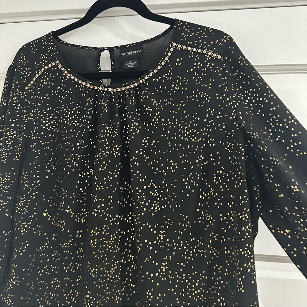 Secretary Blouse with Rhinestones - Picture 4 of 11